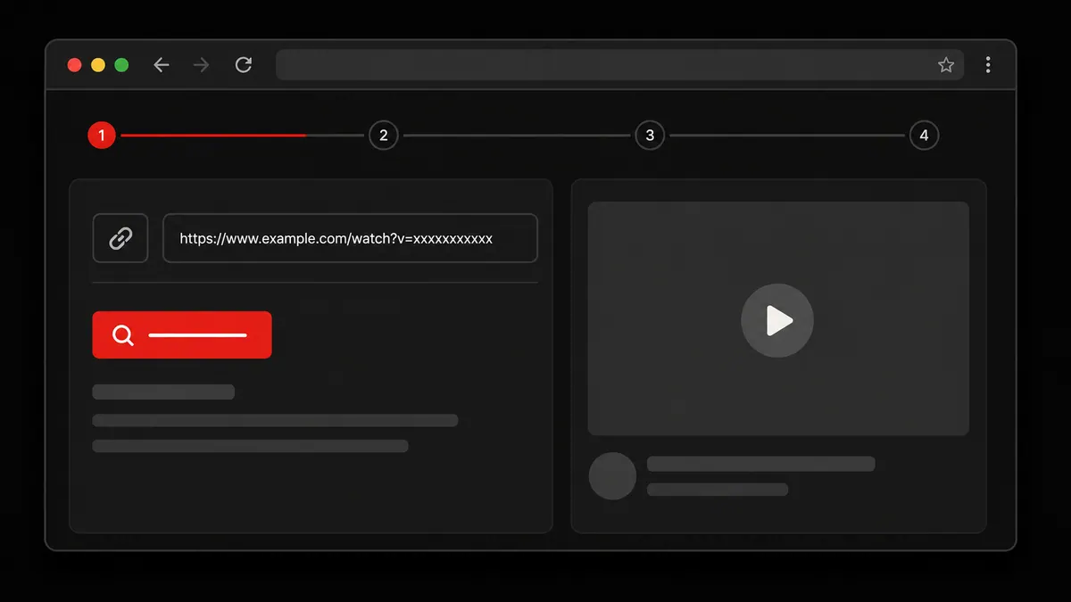 Dark YouTube thumbnail downloader interface with a video link ready to check